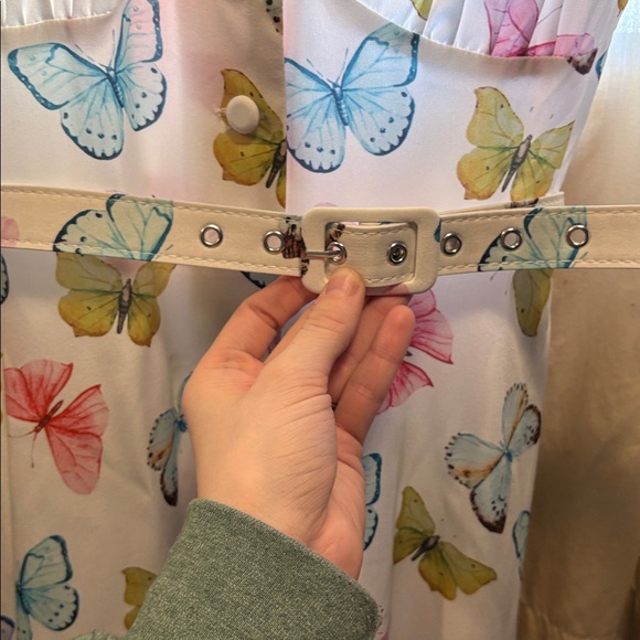 Unique Vintage Blue Butterfly Dress - Picture 4 of 4